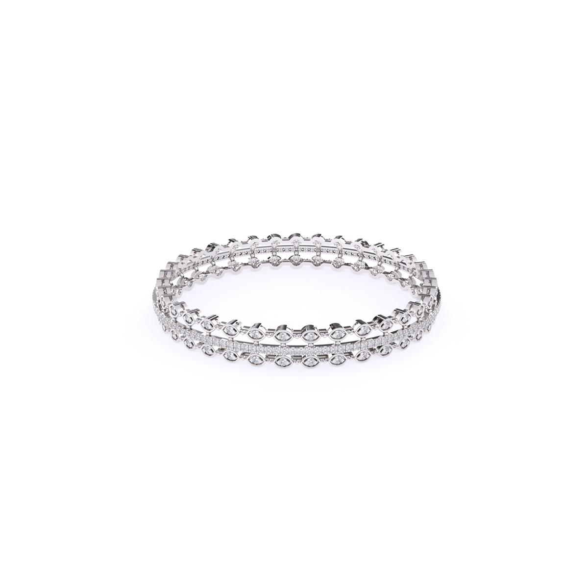 Round Brilliant Cut Lab Grown Diamond Bangle